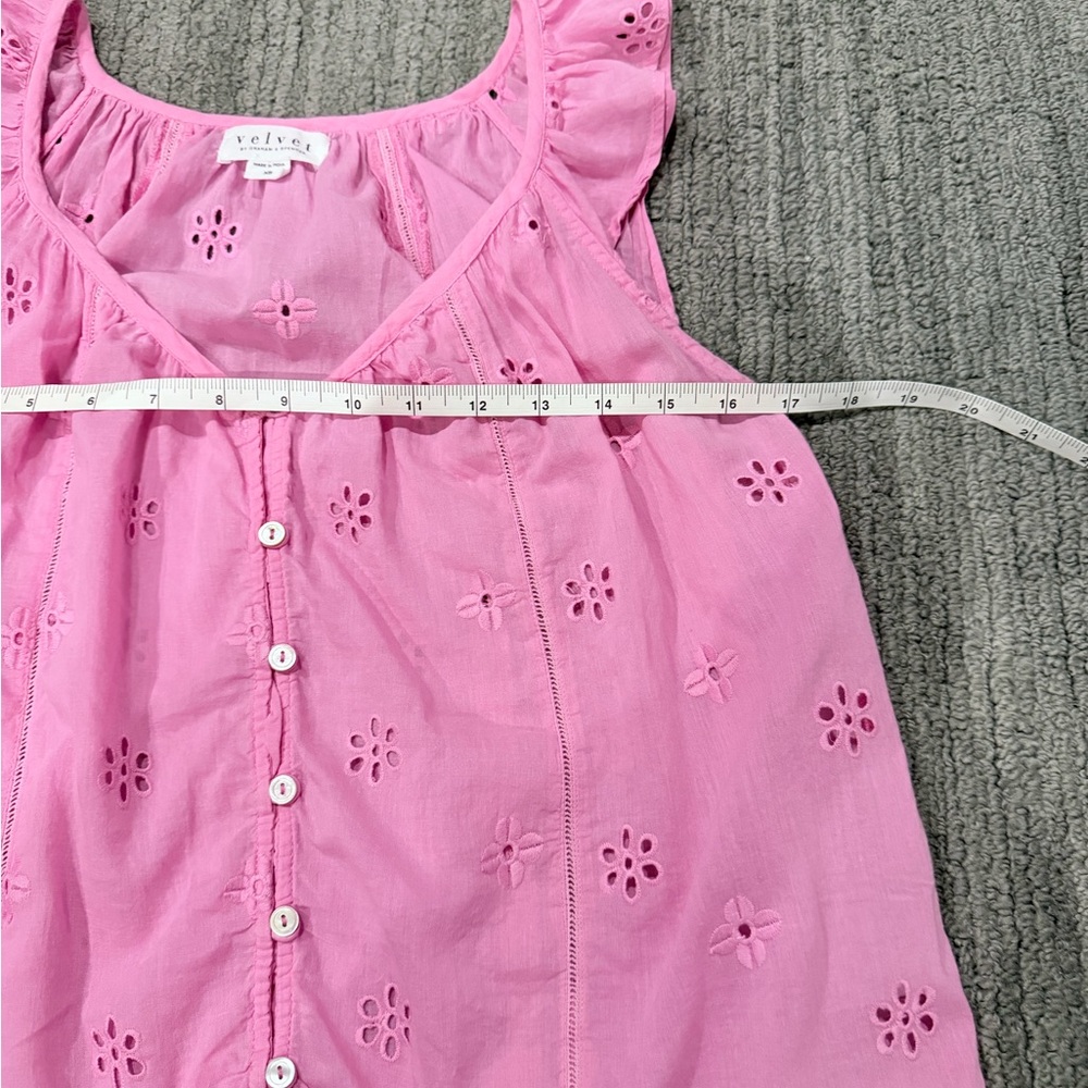 Velvet by Graham & Spencer Pink Ruffle Top - Picture 16 of 16